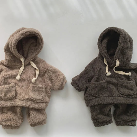 Baby Clothing Set Toddler Boys Fleece Boys Hooded Suit