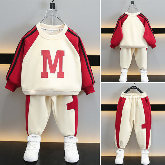 Children's Spring Suit 2024 New Handsome Boys Spring Autumn Sportswear Boys Fashionable Casual Two-Piece Trend