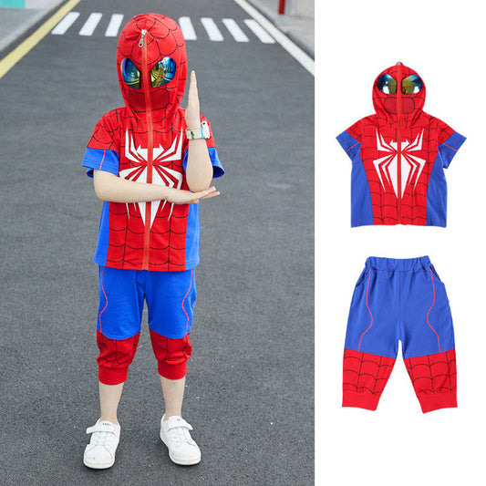 Boys Summer Clothes Spider-Man Clothes Summer Set 2024 New Little Boy Cotton Handsome Children's Clothes Two Piece Set