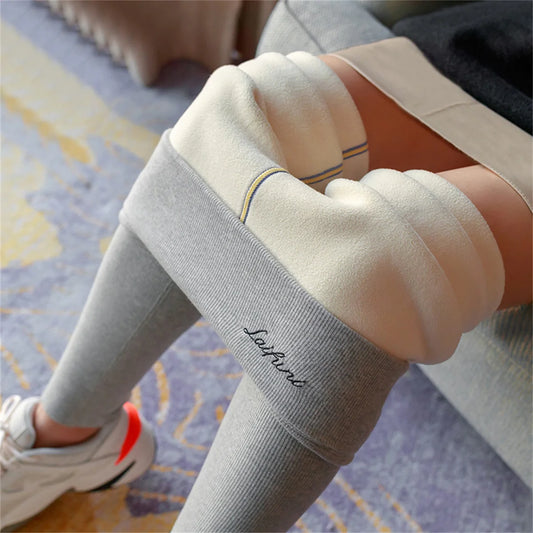 Winter Leggings For Women Warm Thick Thicken Pants Solid Color Velvet Thermal Leggins 2024 New High Waist Stretchy Leggings