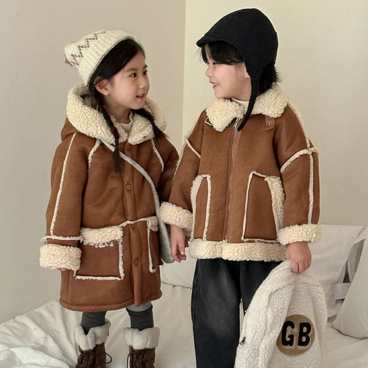 Children Clothing Fashion Casual Lamb Wool Coat 2024 New Autumn Winter Boys Girls Soft and Comfortable All Match Thick Coat