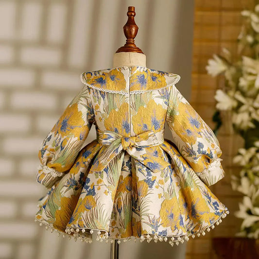 Baby Girls Spanish Palace Style Evening Princess Ball gown Children Elegant Birthday Party Dress y1207