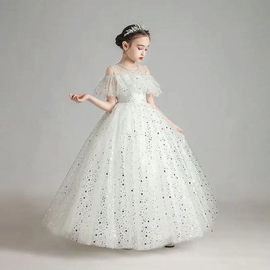 Girls Dress Children Christmas New Year Costume Birthday Princess Dress Evening Dress White Wedding Dress For Girls Kids 15Y