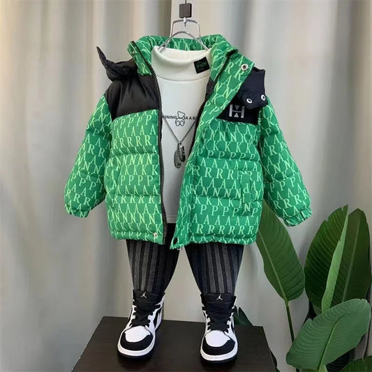 Children's Clothing Boys Cotton Jacket 2024 New Boys Winter Jacket Clothing Trend Children's Baby Winter Thick Cotton Jacket