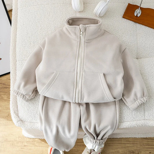 IYEAL Children's Baby Clothing Sets  Winter Fleece Casual 2 PCS Child Sets Sport Suit for Girls Boys Clothes Coat+Pants 1-6 Yrs