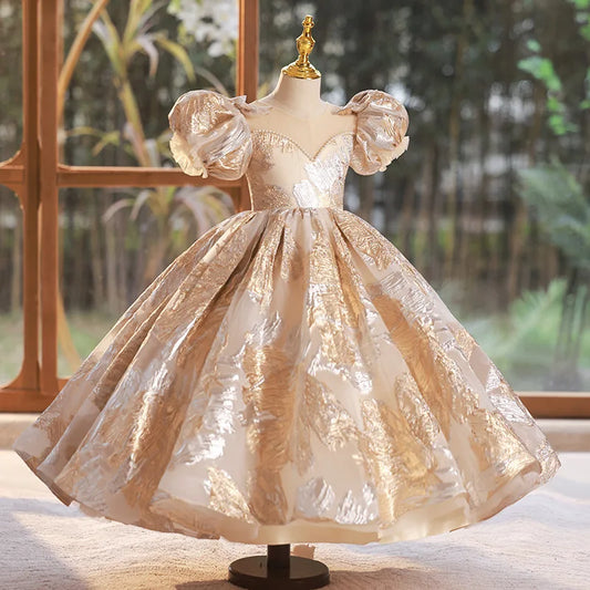 Children's wear bow Flowers princess dress luxury 2-12yrs Baby girl dress kids Dress for girls' Christening Gown Birthday Dress